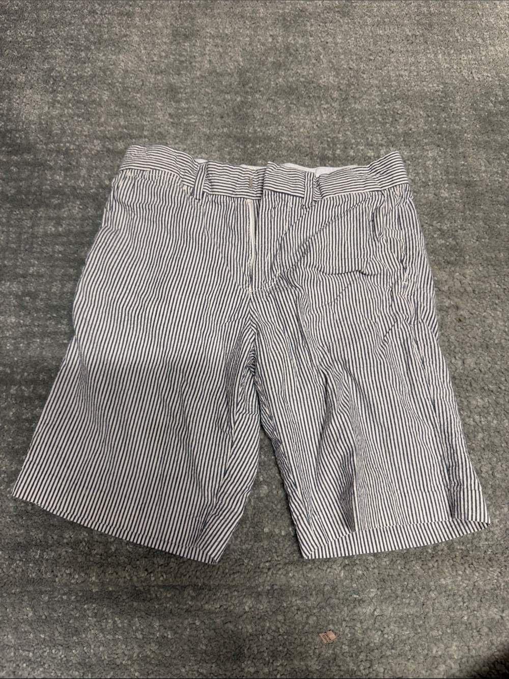 Crewcuts Seersucker Stripe Shorts - Navy & White